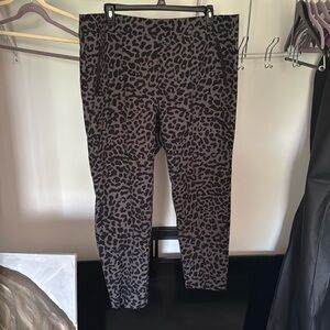 Lane Bryant Gray and Black Cheetah Print Trousers Size 22